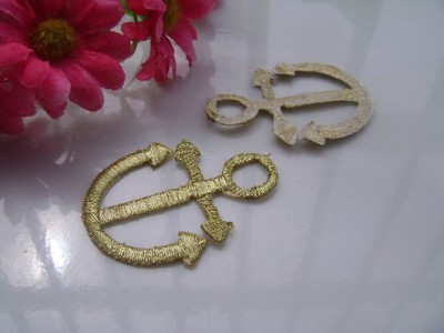 【长4.5CM*宽3.5CM金色锚形布贴(背面带胶)DIY配件批发0.6元/个】价格,厂家,图片,其他纺织服装辅料,义乌市美生面辅料-